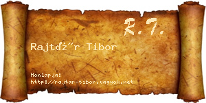 Rajtár Tibor névjegykártya